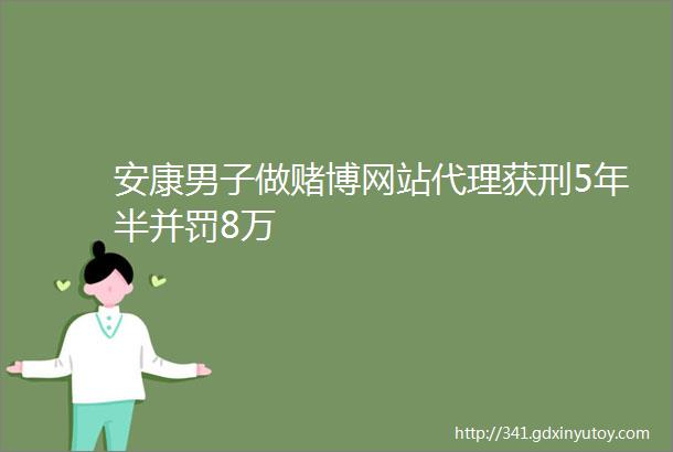 安康男子做赌博网站代理获刑5年半并罚8万